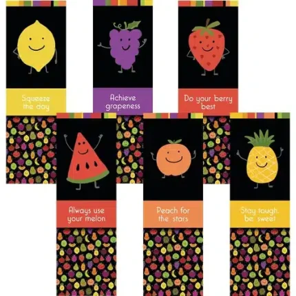 demco upstart friendly fruits bookmarks