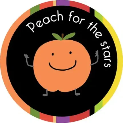 demco upstart friendly fruits peach scented stickers