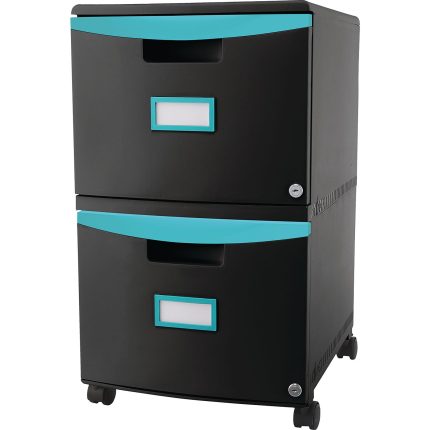 Storex 2 Drawer Mobile Filing Cabinet