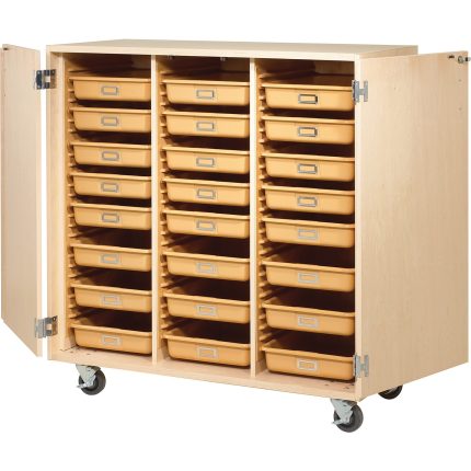 DIVERSIFIED SPACES Mobile Tote Tray Cabinet