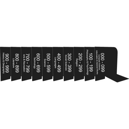 Dewey Text Only Bookshelf Divider Set