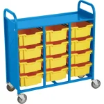 demco® show & stow cart with 12 deep trays