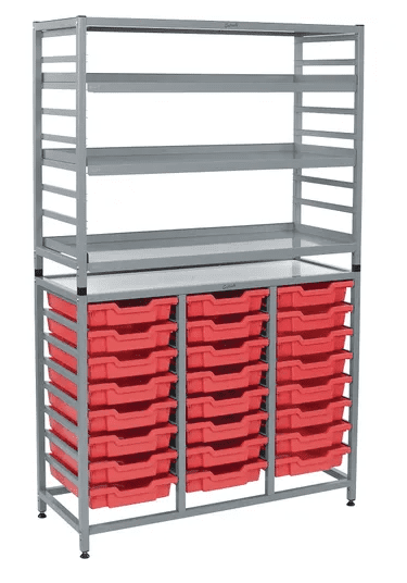 Gratnells® Dynamis Storage Unit With 24 Shallow Trays red