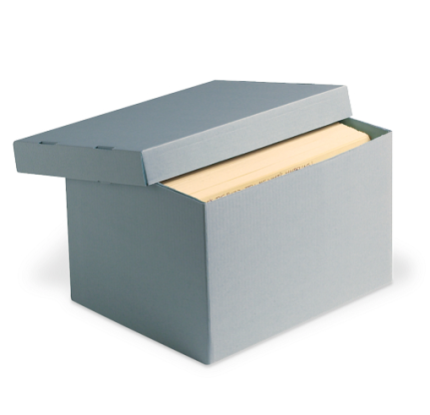 gaylord archival® blue classic record storage carton without handholds
