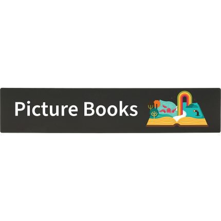 demco® bookshelf sign picture books with graphics