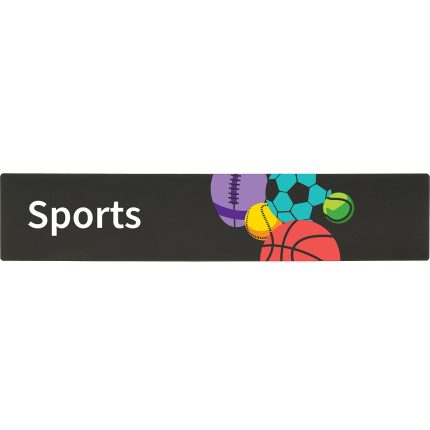demco® bookshelf sign sports with graphics