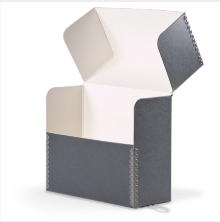 gaylord archival® blue/grey barrier board flip top document case