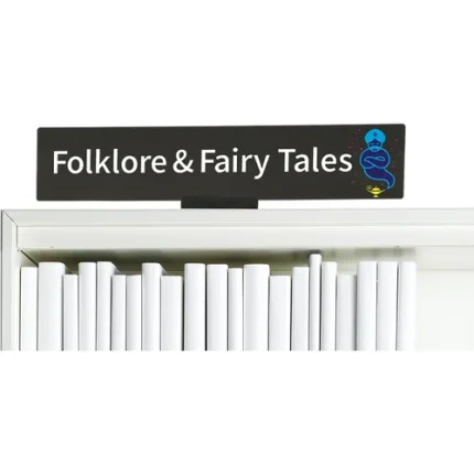 demco® bookshelf sign folklore & fairy tales with graphics
