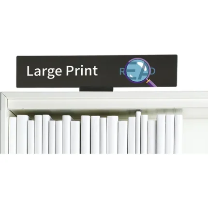 demco® bookshelf sign large print with graphics