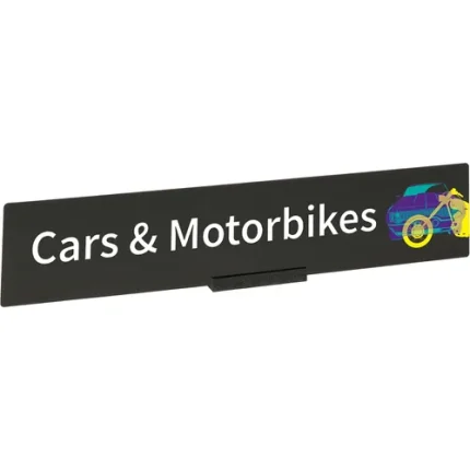 demco® bookshelf sign cars and motorbikes with graphics