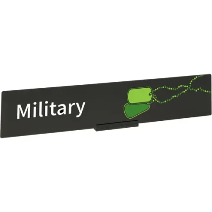 demco® bookshelf sign military with graphics