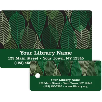 demco® predesigned patron id cards leaves