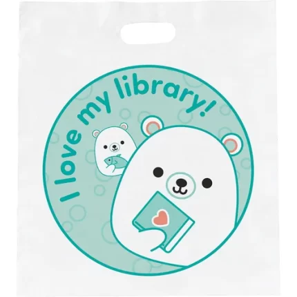 demco® upstart® crazy for kawaii i love my library economy book bags