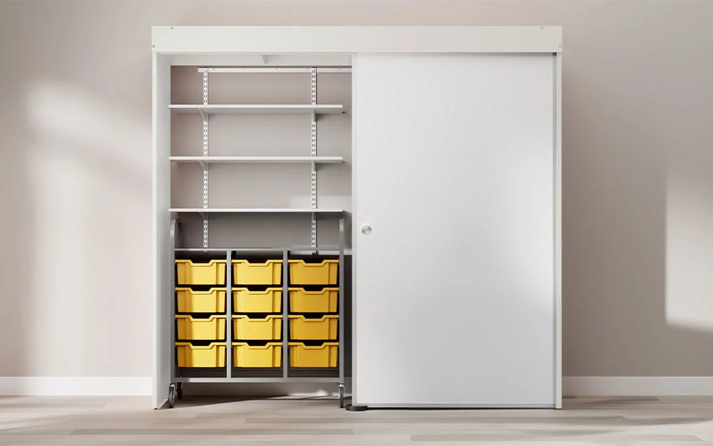 closet with shelving and cart shop now with screws 1000px
