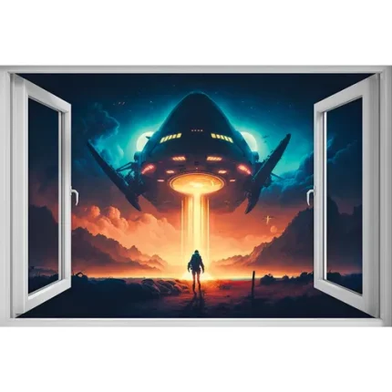 demco® windows to new worlds wall decals scifi